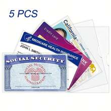 5/16 Pack Medicare Card Holder Protector Sleeves, Clear PVC Waterproof Medical/Credit Card, Business/Social Security Card Protector - Clear Vinyl Plastic Covers For Insurance & Social Security Metro & License Or Credit Cards - 彩色 - 查看 9