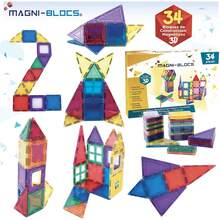 Imanes de Enseñanza, Set de 34 Piezas, Bloques Magnéticos 3D, Formas Geométricas Magnéticas Educativas para Niños, Rompecabezas Magnéticos Tridimensionales - 1 - Ver 1