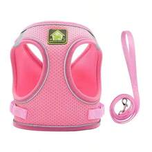 1 Set Cat & Dog Harness Leash, 4-Season Use For Small/Medium Pets, Breathable Mesh Adjustable Reflective Pet Vest Harness (Size Runs Slightly Large)