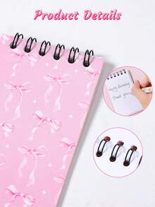 8 cuốn sổ cuộn nơ hồng mini cho bé tắm, quà tặng tiệc tiết lộ giới tính họa tiết nơ hồng kỳ ảo, quà tặng nhồi bông cho tiệc sinh nhật lần thứ 1, phần thưởng trò chơi tiệc tùng giải thưởng nhỏ, quà tặng trang trí nhồi bông cho sách cuộn cỡ nhỏ, sổ tay có thể xé, sổ tay mini bỏ túi di động thích hợp sử dụng hàng ngày, quà tặng cho học sinh, giải thưởng trở lại trường, quà tặng nhỏ cho tiệc, quà tặng tiệc chào đón em bé, đồ trang trí tiệc chào đón em bé, đồ trang trí tiết lộ giới tính - Nơ hồng - Xem 9