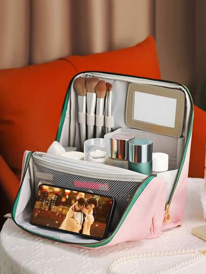 Large Capacity Waterproof Travel Makeup Organizer, With Multiple Compartments And Mesh Pockets - Sturdy Material Vertical Makeup Case, Stable Handle And Secure Zipper Closure, Convenient For Skincare, Makeup Brushes And Beauty Tools Storage - Compact Desktop Storage Box. Reinforced Structure, Suitable For Frequent Travelers, High-Quality Construction, For Daily Skincare Use,Makeup Bag,Make Up Bag,Makeup Bags,Cosmetic Bag,Makeup Organiser,Travel,Makeup Pouch,Bag,Vanity,Make Up Pouch,Travel Essentials,Pouch Bag,Make Up Bags,Bags,Travel Essential,Vanity Accessories,Small Makeup Bag,Makeup Pouch,Cosmetic Bag,Travel Essential,Large Capacity,Large Makeup Bag,Christmas Gifts,Pouch,Travel,Gifts For Women,Women's Necessaire,Travel Essential,Pouch,Clutch / Small Handbag,Necessaire,Makeup Organizer,Makeup Organize,Pouch,Brush Holder,Mini Pouch,Large Capacity Pouch