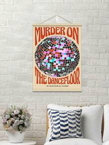1 tấm tranh canvas nghệ thuật "Above The Dance Floor" hình quả cầu disco - Không khung, trang trí tường với lời bài hát, thích hợp cho phòng khách, phòng ngủ, văn phòng tại nhà. - Nhiều màu - Xem 4