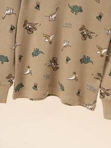 2件套幼儿男童卡通恐龙印花100%纯棉加厚长袖上衣和裤子睡衣套装