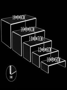 1/2 set de présentoir étagère en acrylique, présentoir à gâteaux rectangulaire en acrylique, organisateur de rangement pour cosmétiques, artisanat, bijoux, décoration de table pour la maison, le bureau, le magasin de détail
