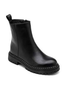 Boots Plates Confortables Pour Femme – Style Chic And Semelle Crantée - Black - View 3