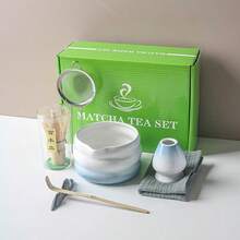 1pc/4pcs/7pcs Matcha Tea Set, Japanese Style Matcha Bowl With Spout, Matcha Whisk Holder, Ceramic New Matcha Whisk, Matcha Scoop, Tea Strainer, Tea Cloth, Holiday Gift Set, Christmas Gift