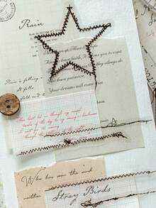 30 peças de materiais vintage para scrapbooking, padrões criativos de traços, série de estúdio de costura, adequados para presentes, escritório, casa, marcação, etiquetas, salas de aula, brinquedos de entretenimento, diários de estudantes, adesivos de decoração retrô