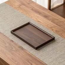 1 件木制托盘，木制茶盘，适用于咖啡馆、茶馆、餐厅、家庭使用，可容纳咖啡杯、茶杯、蛋糕、水果、寿司、饮料、牛排、披萨、甜点、面包 - 咖啡棕 - 查看 9