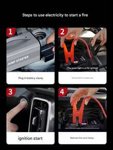 محرك تشغيل السيارة المحمول وضاغط الإطارات من CARSUN، سعة حتى 6 لتر بنزين/4 لتر ديزل، ضاغط هواء رقمي 150 رطل/بوصة مربعة مع إضاءة LED، شاحن هاتف للطوارئ، بطارية ليثيوم للسيارات والدراجات النارية والدراجات والكرات الرياضية