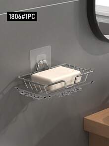 1/2/3pcs Metal Soap Dish Bathroom Drain Soap Holder Wall Mounted Shower Caddy Bathroom Storage Rack