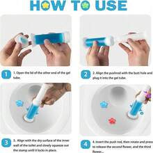 12支装厕所清洁凝胶，14种花朵图案，厕所清洁凝胶印章套装，空气清新剂，花香型，厕所除臭凝胶，厕所清洁剂，除臭凝胶，浴室空气清新剂，适用于厕所、浴室、清洁用品 - 彩色 - 查看 7