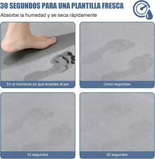 60x39cm Tapete para Baño Diatomita, Tapete Piedra para Secado Rápido, Alfombra de Baño Antideslizante Superabsorbente, Adecuado para Sala de Estar, Ducha y Dormitorio - 1 - Ver 6