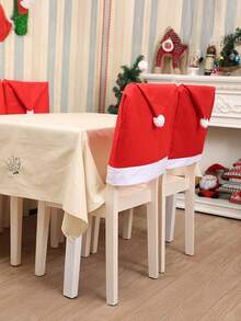 Juego de 6 fundas para sillas de Navidad con diseño festivo, incluyendo fundas de tela no tejida con estampado de sombrero de Navidad. Adecuado para diversos entornos como comedores, dormitorios, cocinas y áreas al aire libre, - Multicolor - Ver 7
