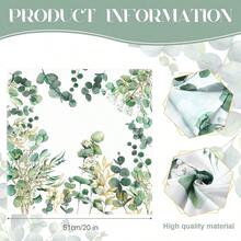 12 Pcs Eucalyptus Greenery Cloth Napkins 20"X20" Washable Dinner Tea Party Napkins For Kitchen Party Wedding Restaurant Indoor Outdoor Botanical Fresh Spring Summer