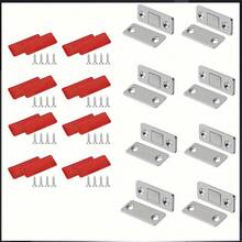 4 Stücke /8 Stücke Schranktür Magnetische Saugpatch Türverschluss ohne Lochbohrung, unsichtbarer Schiebetür-Saugvorrichtung, starker magnetischer Türschluss, nicht fest geschlossen - Silber - Übersicht 8