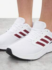 Scarpe da corsa da uomo Adidas Galaxy 6 M, semplici, sportive, annodate, per palestra e fitness, primavera/estate - Bianco e granato - Visualizzare 4