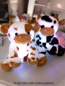 LED 发光奶牛毛绒玩具 - 柔软可爱的毛绒动物，配有发光灯，黑白斑点奶牛设计，是送给年轻人的完美夜灯和可爱的礼物，有 11.8 英寸和 9.84 英寸尺寸可供选择，年轻人夜灯 | 发光玩具 | 发光功能，奶牛礼物 - 彩色 - 查看 3