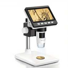 4.3-Inch IPS LCD Digital Microscope With 1000X Magnification, Suitable For Adults And Coin Collectors, Featuring 8 Adjustable Leds And Compatible With Windows, Digital Microscope With Articulating Arm, Handheld Digital Microscope, Microscope With Screen, Microscopes, Portable Microscope, Usb Microscope