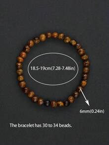 1条虎眼石串珠手链，天然圆形宝石手工制作，能量疗愈手链，瑜伽护身宝石手链，时尚休闲配饰礼品，可选尺寸：4毫米、6毫米、8毫米、10毫米 - 黃色 - 查看 12