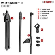 5 CORE 5Core Microphone Stand Floor Adjustable With Metal Boom Arm - màu đen - Xem 8