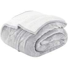 Manta Doble para Cama o Sofá, Manta Ultra Suave y Transpirable, Material de Alta Calidad, Adecuada para Climas Fríos, Manta Cálida de Shearling, Ligera, 180 * 200 cm (Color Perla, Doble) - gris - Ver 9