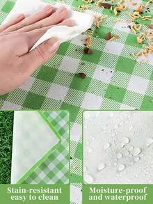 1pc Waterproof Foldable Large Picnic Mat, Checkered Beach Blanket, Suitable For Outdoor Camping, Beach, Park, Festivals, Lawn, Portable And Washable For Spring/Summer - Multicolor - View 5