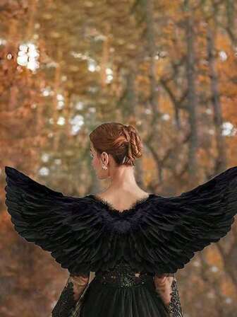 1 par de alas de ángel, decoración de plumas para fiestas, adecuado para fiestas, bodas, actuaciones en el escenario, decoración festiva, disfraces de Navidad y Halloween