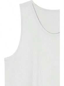 playera de tirantes para hombre, básica, casual, deportiva, para entrenamiento, gimnasio - Blanco Sólido - Ver 3