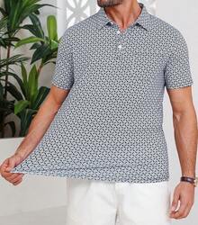 Mens Golf Shirt Short Sleeve Dry Fit Print Moisture Wicking Performance Patterns Collared Polo Shirt With Pocket-2025 - màu đen - Xem 8