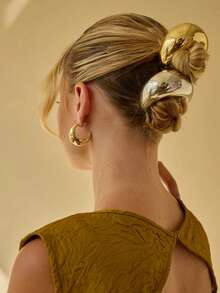 1 Peça de Elegante Faixa de Cabelo Elástica de Liga, Corda de Cabelo com Formato Geométrico da Moda para Rabos de Cavalo e Cabelos Grossos, Melhor Acessório de Cabelo para o Dia dos Namorados, Presentes, Viagens, Presentes para Mulheres, Acessórios de Cabelo, Enfeites de Meia