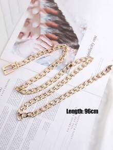 1pc Women's Fashionable Simple Silver Pearl Waist Chain, Sexy Accessory For Dresses, Single Layer Metal Body Chain Summer, School Fall, Autumn, Halloween - Silver - View 10
