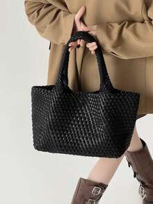 手工编织单肩腋下包女2025新款时尚百搭大容量托特包母子包
