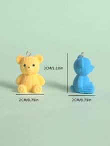 6 mặt dây chuyền gấu nhựa mini các loại, mặt dây chuyền làm đồ trang sức, vòng tay, vòng cổ, móc khóa, hoa tai phụ kiện tự làm - Gấu ngồi - Xem 4