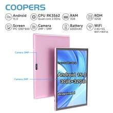 Coopers Android 15 Tablet, 10.1 Inch WIFI Tablet PC, 3GB RAM, 32GB ROM, Support 1TB Expandable, Quad-Core, 2.4G+5G WiFi, Dual Band WiFi6, HD IPS Screen, 2MP + 5MP Dual Camera, 1280 * 800 IPS HD Touch Screen,6000mAh Battery, Support Widevine L1(No Adapter) ﻿ - Pink - View 12