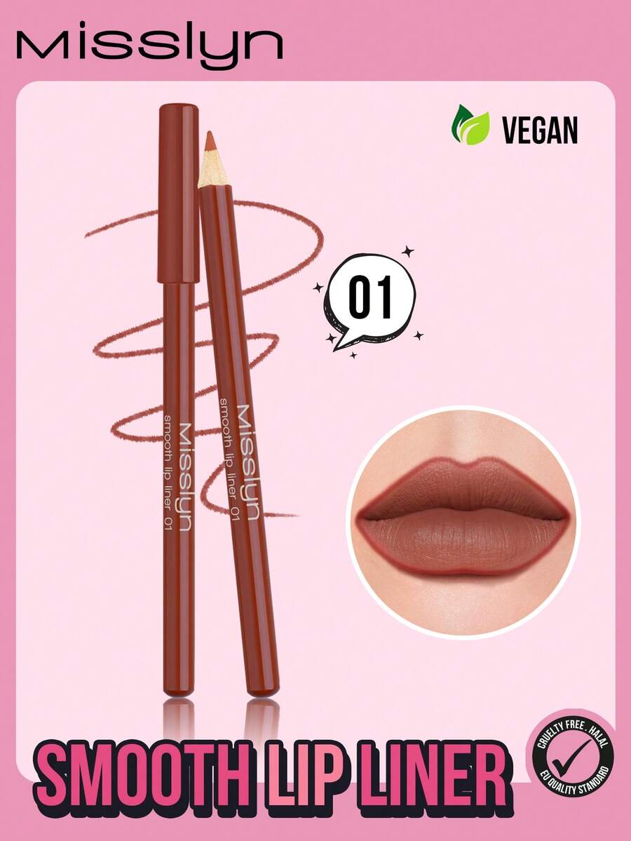 Misslyn Smooth Lip Liner Pencil, Long-Lasting Color, Intense & Durable Lip Shade, Glides On Smoothly, Lip Liner