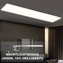 Glitzerlife 1/2ER LED Panel 100x25/120x30cm Dimmbar Deckenpanel Mit Fernbedienung Lang Deckenleuchte Backlight RGB Farbwechsel Büro mit Fernbedienung Bürolampe 24/36W Deckenlampe 3000K-6500K Küchenlampe für Wohnzimmer Esszimmer Spielzimmer - Äußeres Leuchten - Übersicht 9