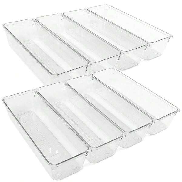 8/6/5/3 قطعة/مجموعة صناديق منظم شفافة للأدراج، حاويات تخزين الملابس، صناديق منظم المكياج، صواني فاصل الأدراج، حلول تخزين مبتكرة لتنظيم المساحات، مثالية للاستخدام في غرف النوم والمكاتب، تصميم أنيق وعصري، تساعد في الحفاظ على ترتيب الأشياء، مثالية للهدايا في المناسبات، توفر سهولة الوصول إلى المحتويات، تعزز من جمالية الديكور الداخلي، خيارات متعددة تناسب جميع الاحتياجات، مثالية للاستخدام اليومي، تضمن لك تجربة تسوق مريحة وفعالة، اجعل حياتك أكثر تنظيماً مع هذه المجموعة الرائعة.