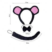 新款时尚创意百搭毛绒老鼠头饰，卡通动物耳朵头饰套装，适合派对、宴会、万圣节，可爱动物头饰 - 老鼠 - 查看 5