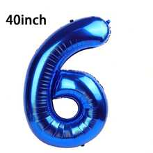 1 quả bóng bay lá kim loại màu xanh lam 32/40 inch, bóng bay polyester cỡ lớn in số 0-9, bóng bay trang trí, có thể tái sử dụng, thích hợp để trang trí sinh nhật, trang trí tiệc, kỷ niệm, trang trí phòng, kỷ niệm ngày cưới, đồ dùng cho tiệc tùng - Màu xanh lam - Xem 27