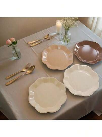 10/20/40/50pcs Brown Paper Plates Gradient Brown Party Plates 7 Inch Disposable Fan-Shaped Dessert Plates, Suitable For Birthday, Wedding, Bridal Shower, Baby Shower Party Supplies, Halloween, Christmas Event Dessert Tableware
