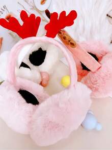 1 pièce Protège-oreilles de Noël en forme de bois de cerf pour femmes - Élégante casquette pliable rouge, fabriquée en tissu mélangé de haute qualité, assurant la chaleur et le confort. Un accessoire anti-froid pour l'hiver qui ne nécessite pas d'alimentation électrique, conçu spécialement pour les saisons froides et convenant à diverses activités extérieures.