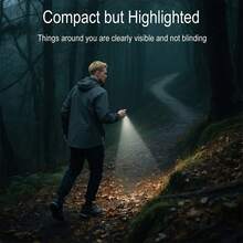 1pc Bright Keychain Flashlight, Mini Rechargeable EDC Emergency Light, Portable Multi-Color Light Source With Clip - Black - View 5