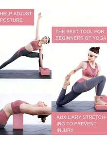 2pcs Soft Non-Slip Surface Slanted Edge Yoga, Pilates, Meditation Foam Yoga Blocks Set - Stable, Balanced, Deepened Stretching Yoga Accessories For Workouts, Pilates, Stretching, Gym Accessories