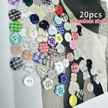 20/30pcs Colorful High Gloss Resin Buttons, DIY Craft Decorative Beads Accessories, Cute Buttons