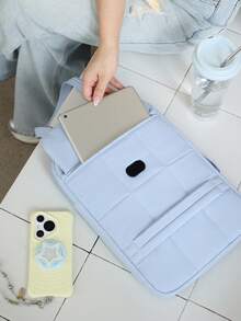 可爱蓬松绗缝笔记本电脑包，马卡龙色带手柄单肩平板电脑包，柔软保护性笔记本保护套，防震平板电脑包，兼容 MacBook / iPad 教室笔记本电脑包，教室包，教师收纳包，教室整理包 - 彩色 - 查看 6