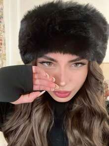 1pc Women's Solid Color Fluffy Hat, Soft Comfortable Warm Minimalist Cap, Casual Versatile Windproof Suitable For Daily Wear, Can Be Matched With Scarf, Autumn/Winter Autumn Decor - Multicolor - View 8