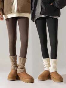 女士保暖腿套 – 罗纹针织靴套，适合秋冬季节、舞蹈、瑜伽和80年代派对，舒适保暖 - 彩色 - 查看 11