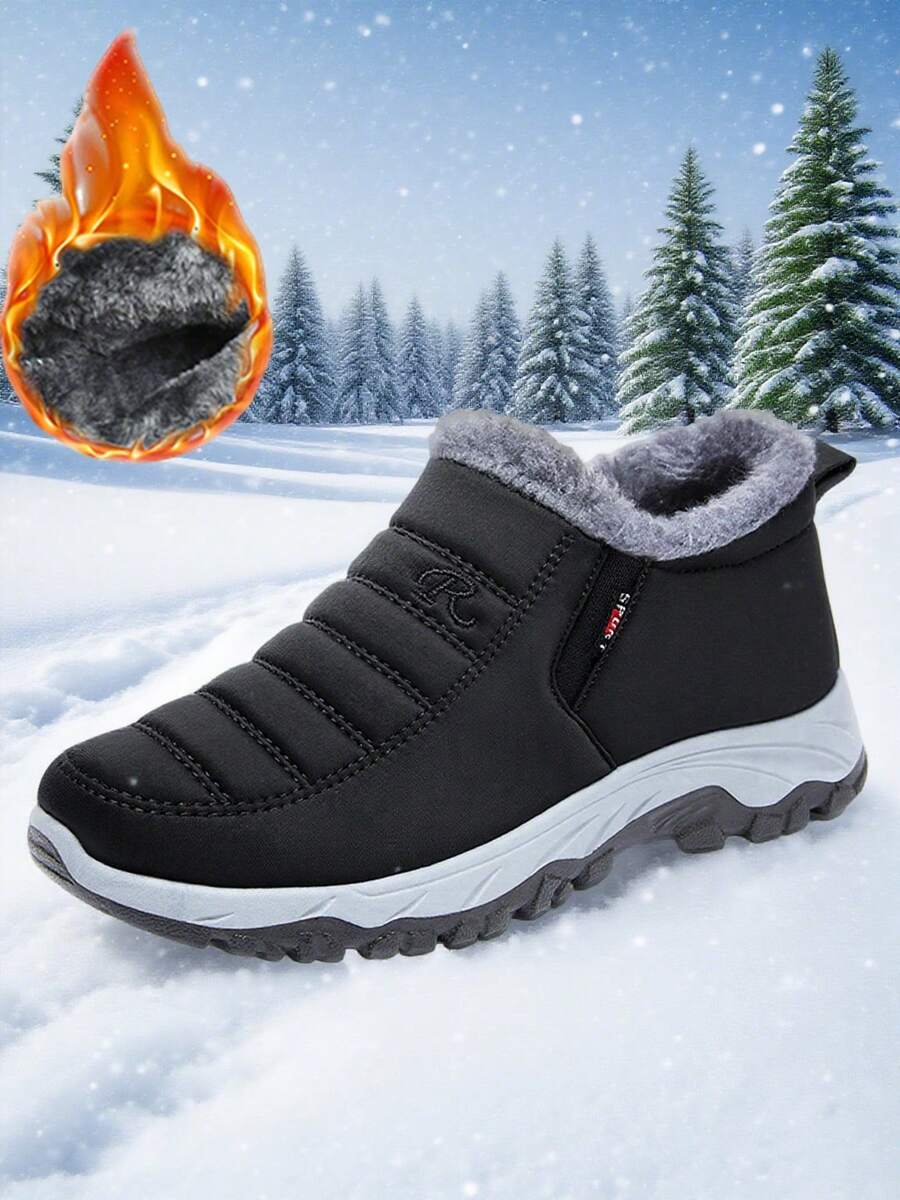 Couples Snowboots, Outdoor Sports Shoes/Boots For Men/Women In Autumn/Winter, Ankle Boots, Winter Boots, Hiking Boots, Outdoor Camping Adventure Trekking Boots, Slip-On Winter Shoes For Men, Black/Blue Outdoor Sports Safety Shoes/Boots, Women's Snow Boots Suitable For Autumn/Winter