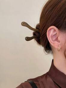 中式木质发簪，复古优雅发夹，适用于盘发和丸子头，木质发簪，复古中式发夹，发簪，女士丸子头簪，丸子头延长器，发夹，发饰，头部饰品 - 彩色 - 查看 3