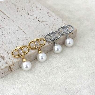 1 pieza Pendientes de perlas con estilo francés vintage, pendientes únicos, nuevos pendientes elegantes de lujo